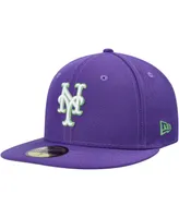 Men's New Era Purple New York Mets Lime Side Patch 59FIFTY Fitted Hat