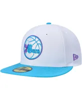 Men's New Era White Philadelphia 76ers Vice Blue Side Patch 59FIFTY Fitted Hat