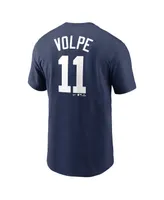 Big Boys and Girls Nike Anthony Volpe Navy New York Yankees Name and Number T-shirt