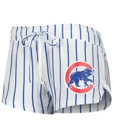 Women's Concepts Sport White Chicago Cubs Reel Pinstripe Tank Top and Shorts Sleep Set