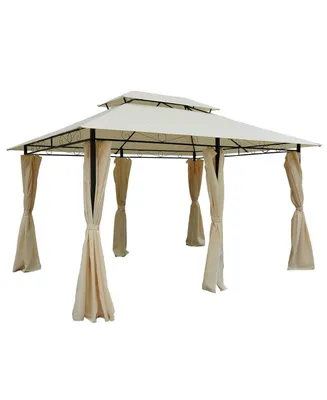 Outsunny 10'x13' Outdoor Canopy 2-Tier Top Gazebo Bbq Party Tent,