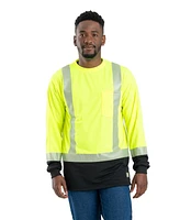 Men's Hi Vis Class 3 Color Block Long Sleeve Tee Big & Tall