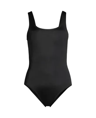 Lands' End Plus Chlorine Resistant High Leg Soft Cup Tugless Sporty One Piece Swimsuit