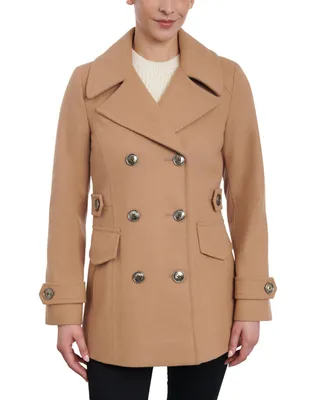 Anne Klein Women's Double-Breasted Wool Blend Peacoat, Created for Macy's