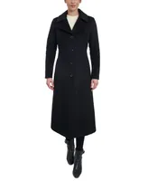 Anne Klein Women's Single-Breasted Wool Blend Maxi Coat, Created for Macy's