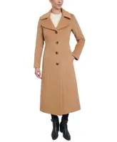 Anne Klein Women's Single-Breasted Wool Blend Maxi Coat, Created for Macy's