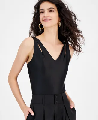 Bar Iii Women's V-Neck Cut-Out Bodysuit, Created for Macy's