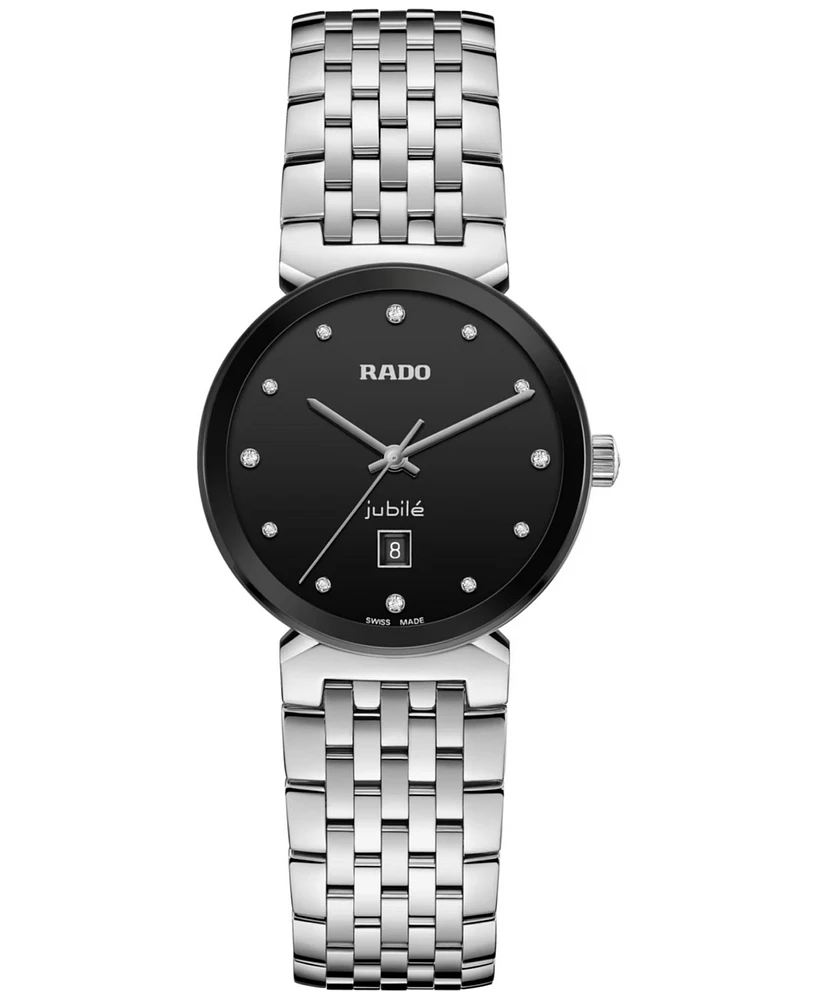 Rado Women's Swiss Florence Classic Diamond (1/20 ct. t.w.) Stainless Steel Bracelet Watch 30mm