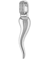 Esquire Men's Jewelry Cubic Zirconia Horn Pendant in Sterling Silver, Created for Macy's