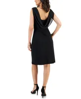 Connected Women's Cowlneck Sleeveless A-Line Dress