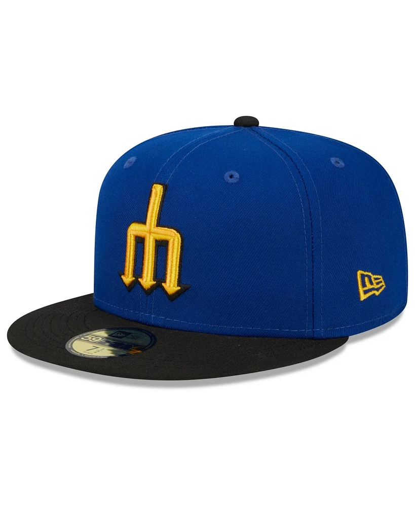 Men's New Era Royal, Black Seattle Mariners 2023 City Connect 59FIFTY Fitted Hat