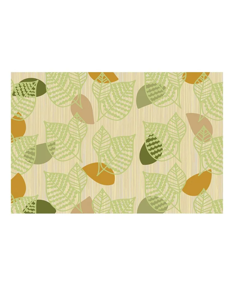 Kaplan Early Learning Sense of Place Green Leaf Carpet - 6' X 9'