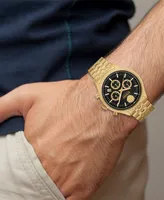 Versus Versace Men's Chronograph Date Quartz Colonne Gold-Tone Stainless Steel Bracelet 44mm