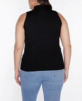 Belldini Black Label Plus Sleeveless Quarter Zip Sweater