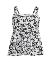 Lands' End Women's Dd-Cup Flutter Scoop Neck Tankini Top