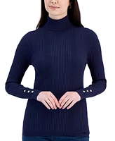 Jm Collection Women's Ribbed Turtleneck Sweater, Created for Macy's