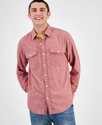 Sun + Stone Men's Grindle Regular-Fit Button-Down Flannel Shirt