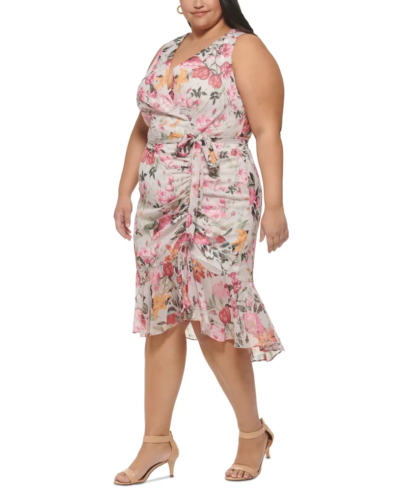 Eliza J Plus Size Floral-Print Bodycon Dress
