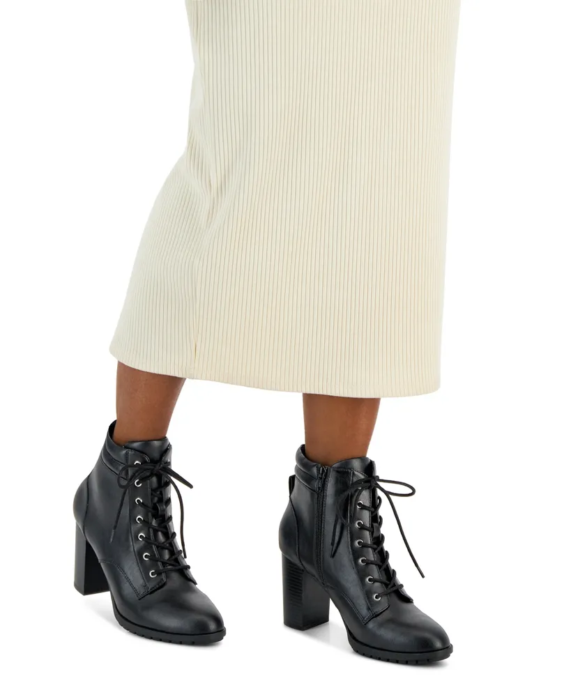 Style & Co Laurellee Lace-Up Dress Booties, Created for Macy's