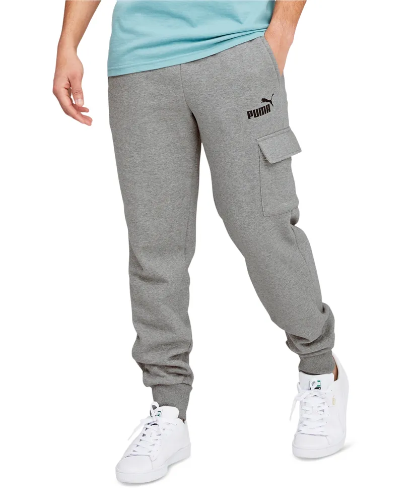 Puma Men's Ess Logo-Print Fleece Cargo Jogger Pants