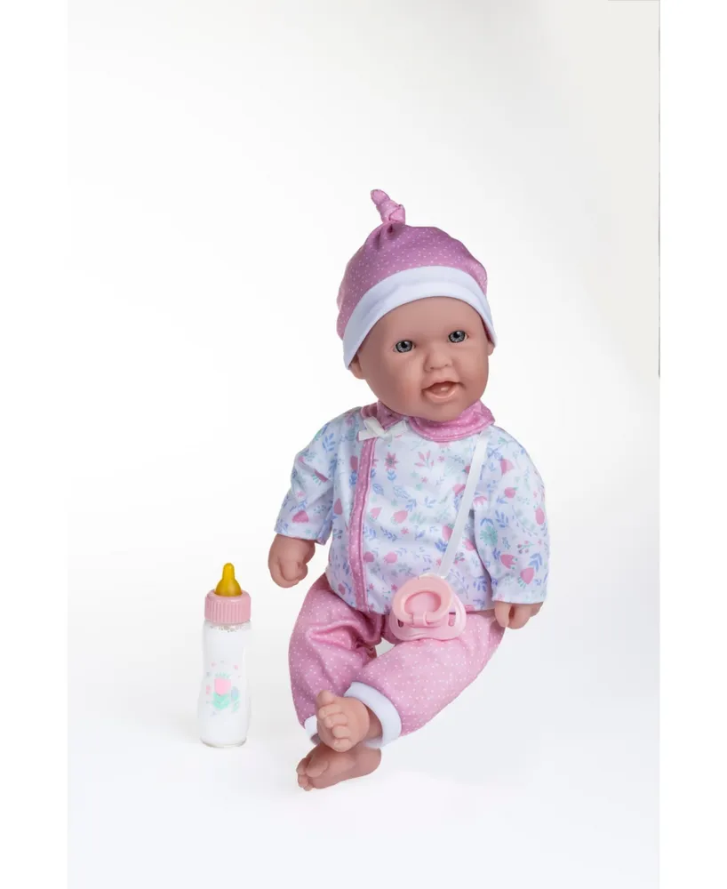 Jc Toys La Baby 14.3" Soft Body Baby Doll 3-Piece Outfit with Pacifier, Magic Bottle Set