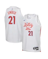 Big Boys and Girls Nike Joel Embiid White Philadelphia 76ers 2022/23 Swingman Jersey - City Edition