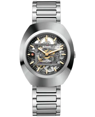 Rado Unisex Swiss Automatic DiaStar Skeleton Stainless Steel Bracelet Watch 38mm