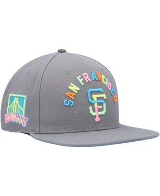 Men's Pro Standard Gray San Francisco Giants Washed Neon Snapback Hat