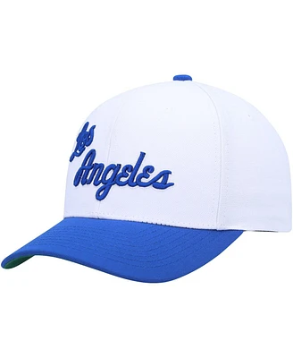 Men's Mitchell & Ness White, Powder Blue Los Angeles Lakers Hardwood Classics Core 2-Tone 2.0 Pro Snapback Hat