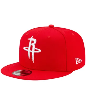 Men's New Era Red Houston Rockets Black & White Logo 9FIFTY Adjustable Snapback Hat