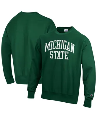 Men's Champion Green Michigan State Spartans Arch Reverse Weave Pullover Sweatshirt