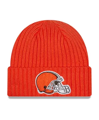 Big Boys and Girls New Era Orange Cleveland Browns Core Classic Cuffed Knit Hat