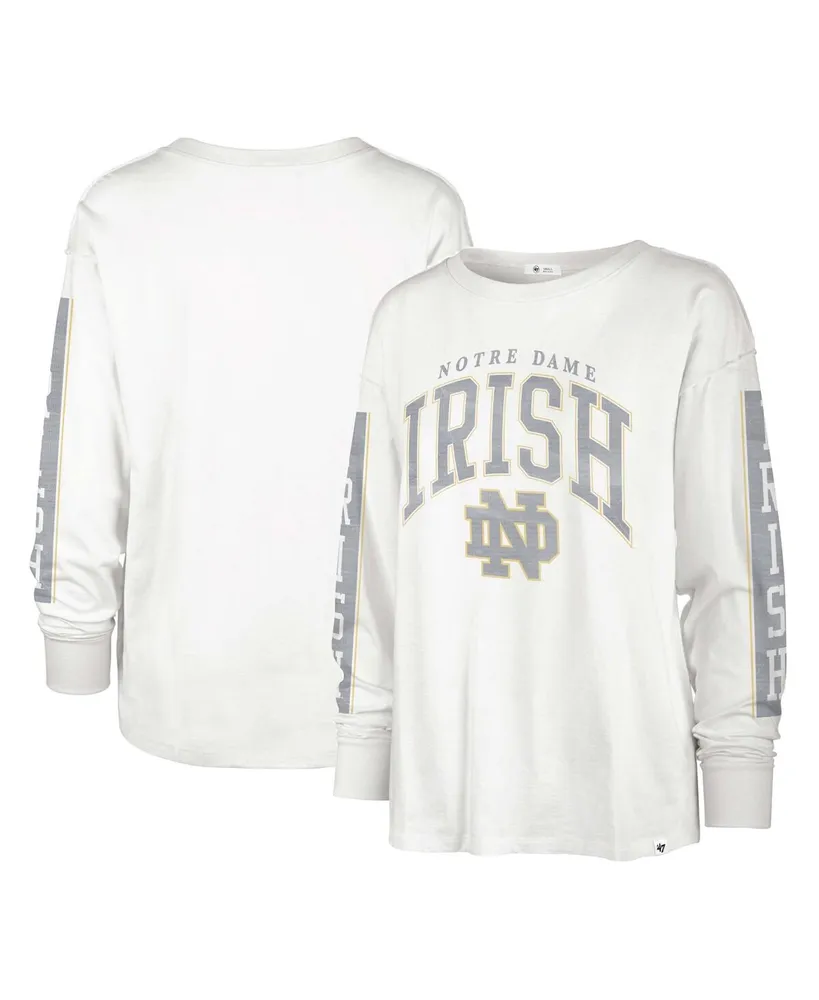 Women's '47 Brand White Notre Dame Fighting Irish Statement Soa 3-Hit Long Sleeve T-shirt