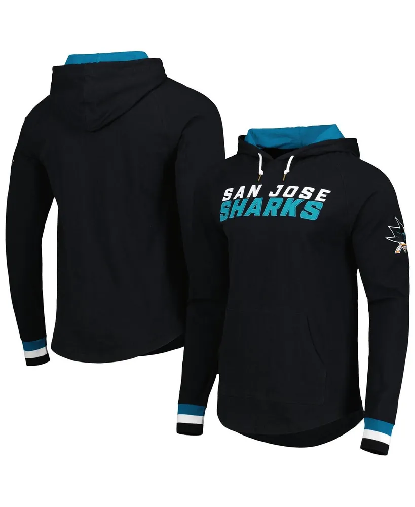 Men's Mitchell & Ness Black San Jose Sharks Legendary Slub Hoodie Long Sleeve T-shirt