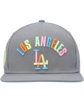 Men's Pro Standard Gray Los Angeles Dodgers Washed Neon Snapback Hat