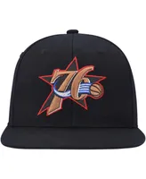 Men's Mitchell & Ness Black Philadelphia 76ers Hardwood Classics Mvp Team Ground 2.0 Fitted Hat