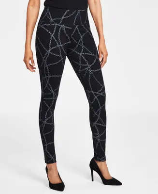 I.n.c. International Concepts Women's Mid Rise Printed Pull-On Pants, Created for Macy's