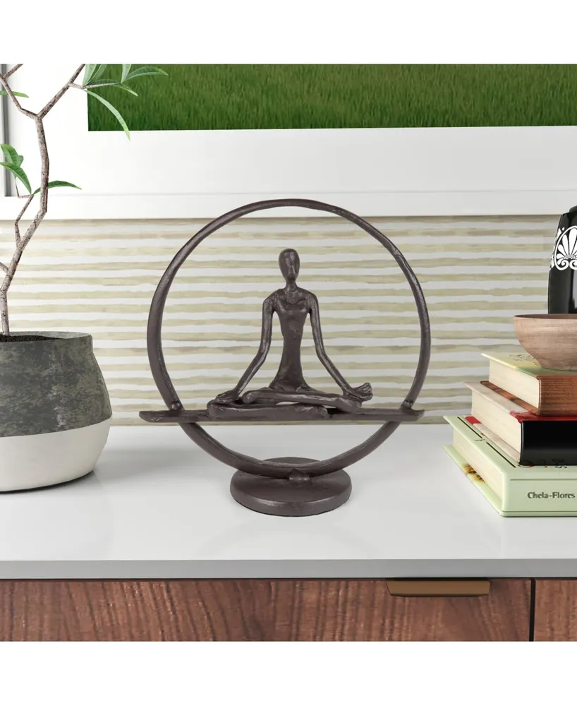 Danya B Yoga Meditation Circle Cast Iron Sculpture