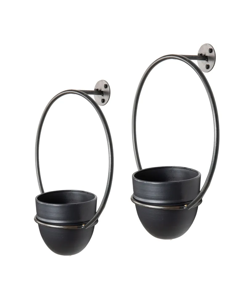 Danya B Urban Green 2-Piece Metal Hanging Planter Set