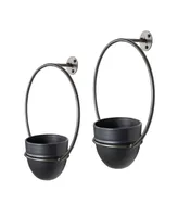 Danya B Urban Green 2-Piece Metal Hanging Planter Set