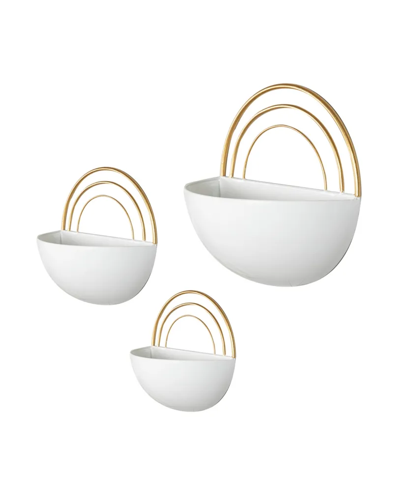 Danya B Crescent 3-Piece Metal Wall Planter Set