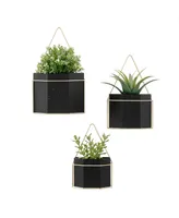 Danya B Modern Geometric Metal 3-Piece Wall Planters Set