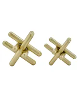 Danya B Small and Medium 2-Piece Abstract Gold-Tone Finish Textured Metal Geometric Sculptures Set