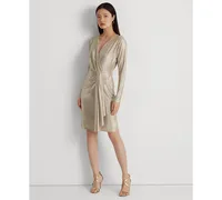 Lauren Ralph Women's Metallic Stretch Knit Cocktail Dress