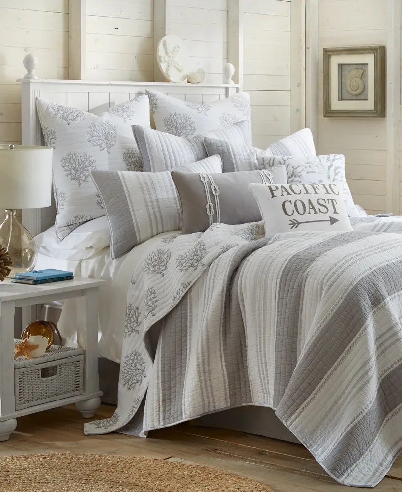 Nautica Marina Cove Cotton Reversible Quilt And Bonus Set