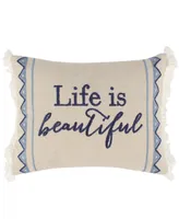 Levtex Riella Embroidered Decorative Pillow, 18" x 14"