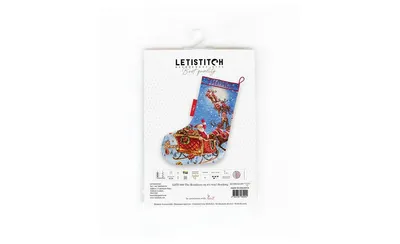 LetiStitch Counted Cross Stitch Kit The Reindeers on their way! Stocking Leti989