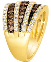 Le Vian Chocolate Diamond & Nude Diamond Multirow Statement Ring (2-1/20 ct. t.w.) in 14k Gold