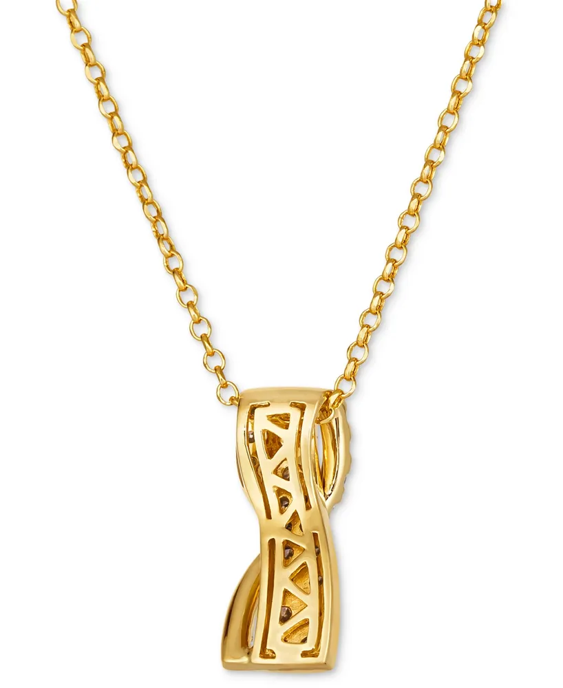 Le Vian Chocolate Diamond & Nude Diamond Crossover 18" Pendant Necklace (5/8 ct. t.w.) in 14k Gold