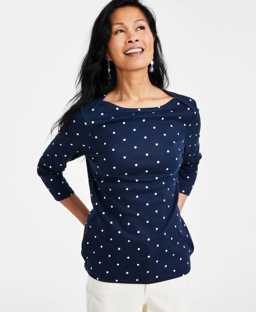 Cotton Boat-Neck Top, Created for Macy's